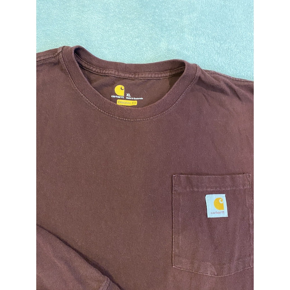 CARHARTT BURGUNDY POCKET LONG SLEEVED HENLEY MEN'S XL